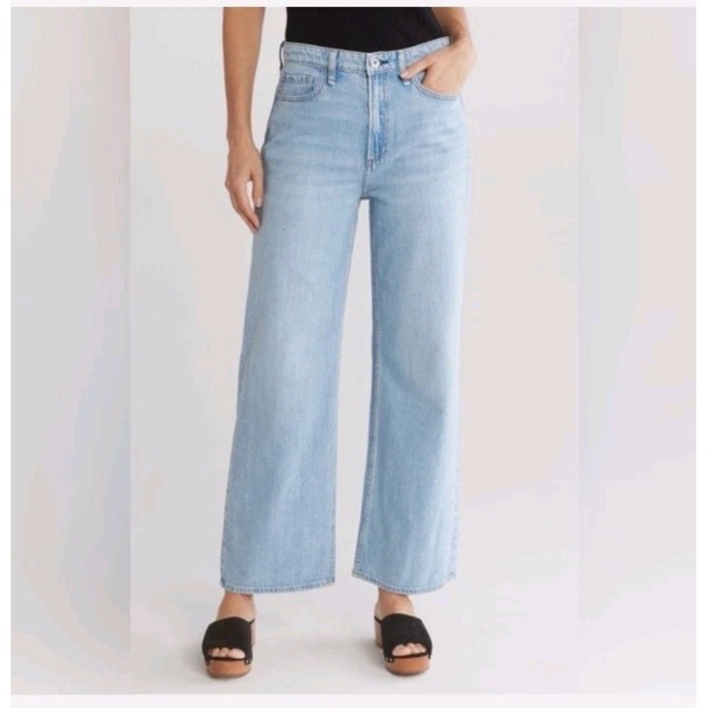 Rag & bone Lori Mid Rise Wide Leg Jeans Women's 28 Light Wash Denim - Picture 5 of 7